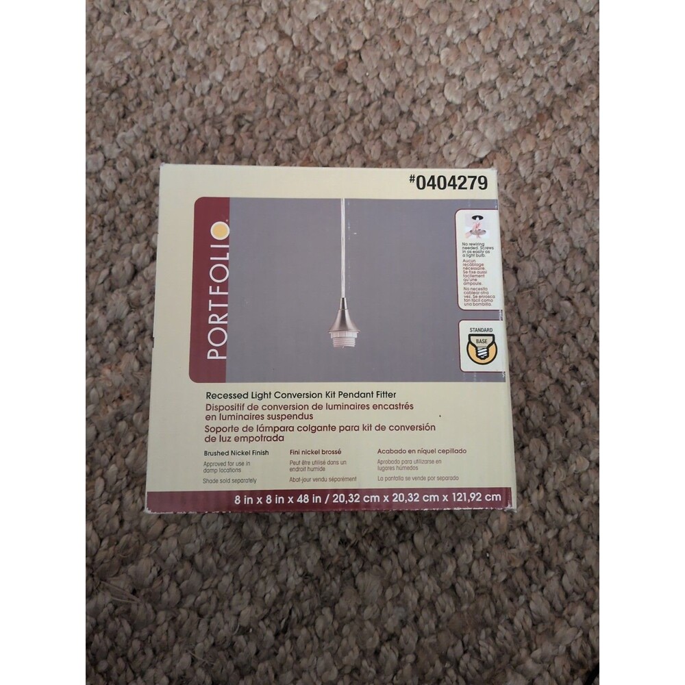 Portfolio Conversion Kit; Recessed Light to Pendant; #0404279- Silver Finish Ki